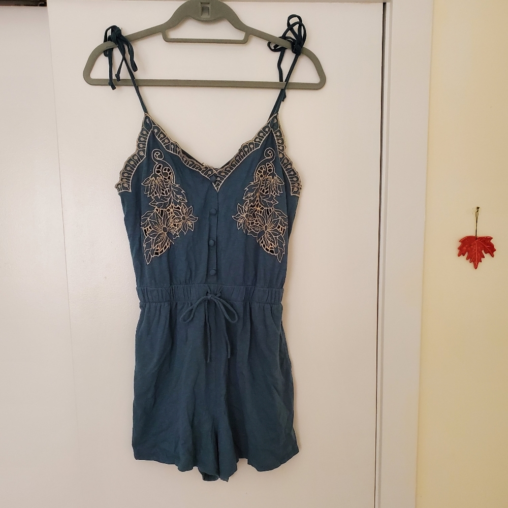 NWOT AEO Teal Romper